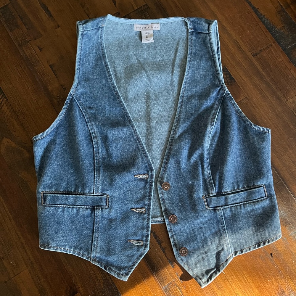 Sincerely Jules Light Blue Denim Vest